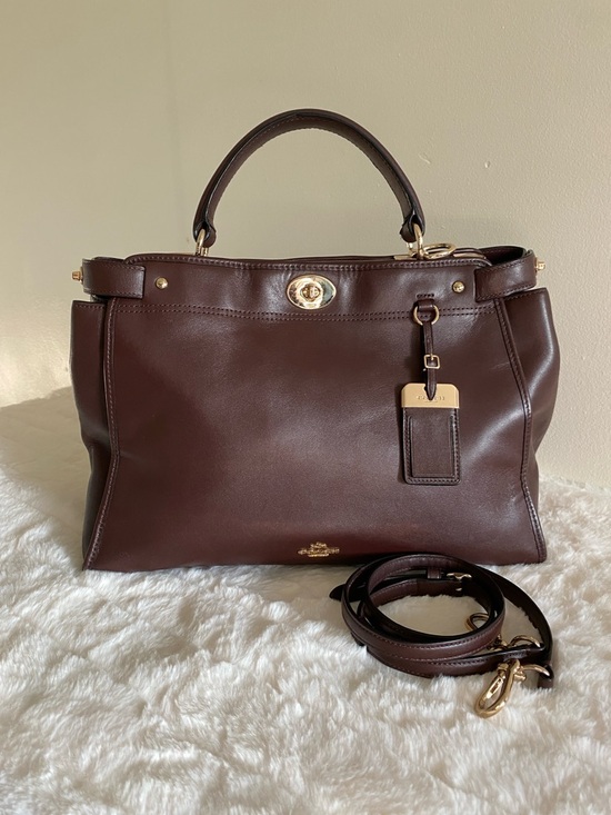 Coach Handbags - COACH Gramercy Leather Satchel in Oxblood